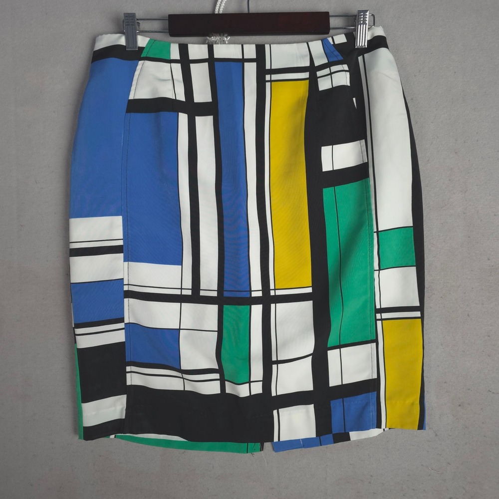 Worthington Pencil Skirt Geometric Print Career Wear‎ Modern Mod Size 14